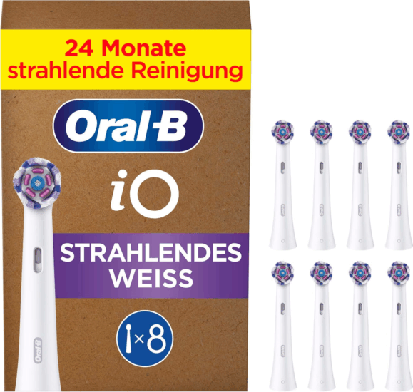 Braun Oral-B iO Strahlendes Weiss Elektromos fogkefe Pótfej - Fehér (8db)