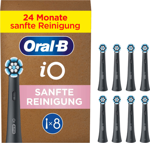 Braun Oral-B iO Sanfte Reinigung Elektromos fogkefe Pótfej - Fekete (8db)