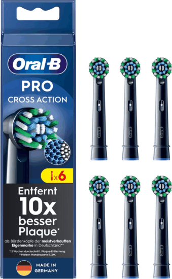 Braun Oral-B Pro Cross Action Elektromos fogkefe Pótfej - Fekete (6db) Braun Oral-B Pro Cross Action Elektromos fogkefe Pótfej - Fekete (6db)