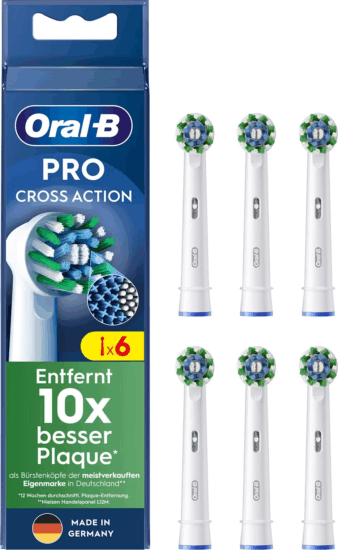 Braun Oral-B Pro Cross Action Elektromos fogkefe Pótfej - Fehér (6db)