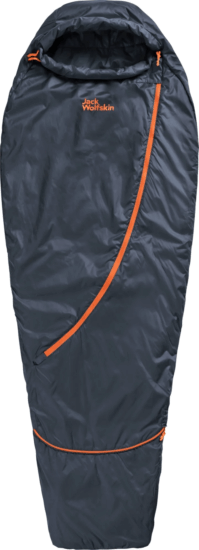 Jack Wolfskin Grow Up Dreamer Bal cipzáras Gyerek Hálózsák 170 x 65 cm (5 / 25°C) - Éjkék