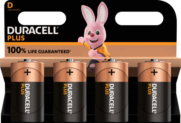 Duracell Plus D LR20 Alkaline Góliátelem 1.5V (4db / Csomag)