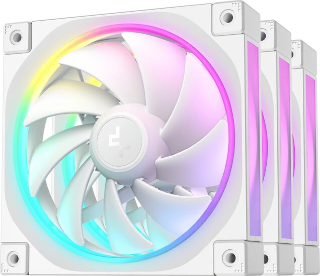 DeepCool FL12 120mm PWM RGB Rendszerhűtő ventilátor 3db - Fehér DeepCool FL12 120mm PWM RGB Rendszerhűtő ventilátor 3db - Fehér