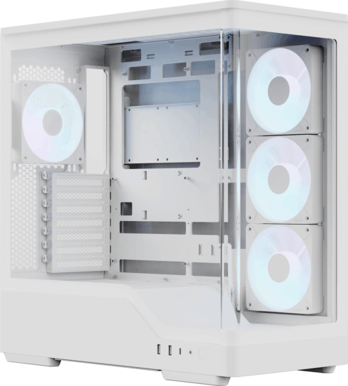 AeroCool P500A ARGB Midi Torony Számítógépház - Fehér