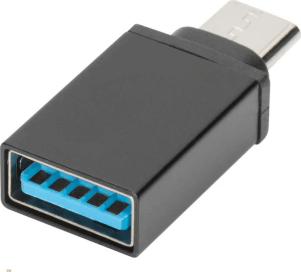 Digitus AK-300506-000-S USB-C - USB-A Átalakító adapter - Fekete