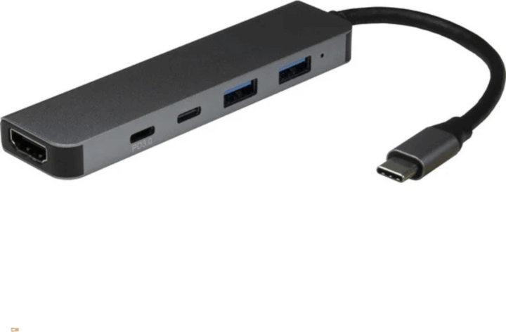Inter-Tech 88885664 Multifunkciós USB-C HUB (1x HDMI + 2x USB-C + 2x USB-A)
