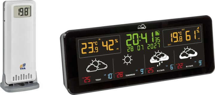 TFA TFA.me 35.8107.01 Meteorológiai Időjárás állomás 1 külső szenzorral - Fekete