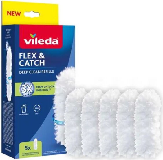 Vileda 177664 Flex & Catch Portörlő utántöltő betét 5db Vileda 177664 Flex & Catch Portörlő utántöltő betét 5db