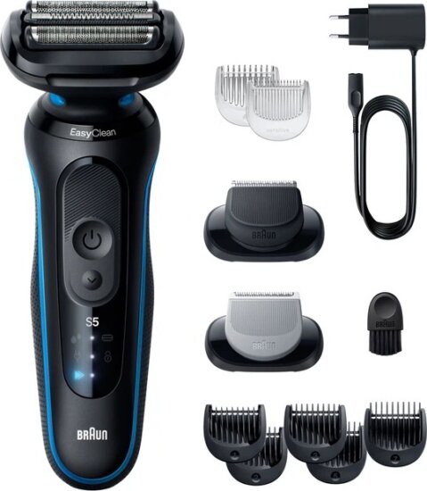 Braun Series 5 52-B1650s Vezeték nélküli Akkus Nedves-Száraz Borotva /Testszőrnyíró - Fekete ( Kék