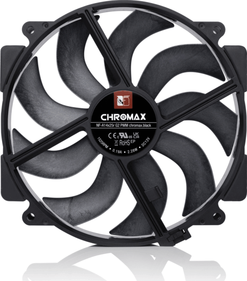 Noctua NF-A14x25r G2 PWM chromax.black 140mm PWM Rendszerhűtő ventilátor - Fekete Noctua NF-A14x25r G2 PWM chromax.black 140mm PWM Rendszerhűtő ventilátor - Fekete