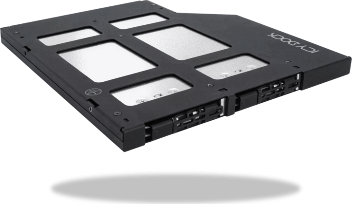 Icy Dock ToughArmor MB852M2PO-B M.2 -> 5.25" Slim 2x M.2 NVMe SSD Mobil Rack - Fekete