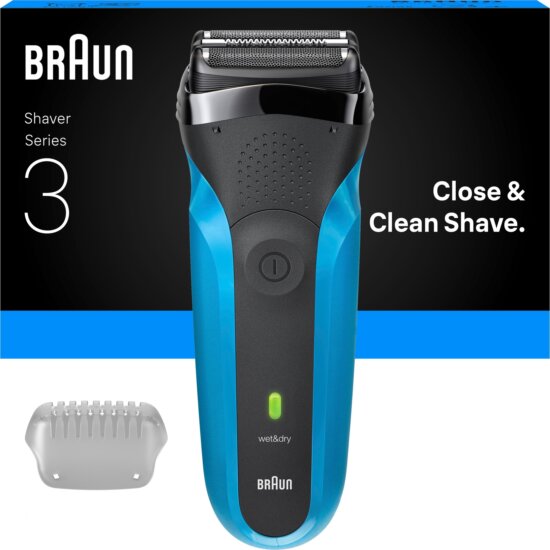 Braun Series 3 - 310s Vezeték nélküli Akkus Nedves-Száraz Borotva - Fekete / Kék