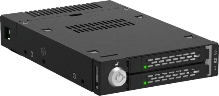 Icy Dock ToughArmor MB834MK-B V2 M.2 -> 3.5" 2x M.2 NVMe SSD Mobil Rack - Fekete