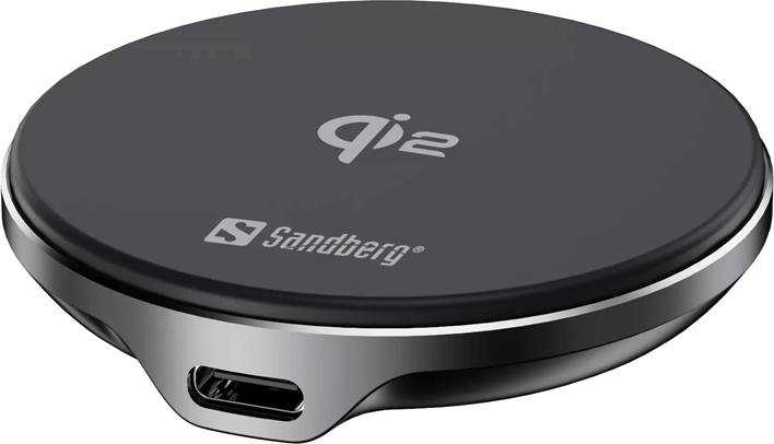 SANDBERG Qi2 15W Mágneses Wireless Qi2 Töltő - Fekete