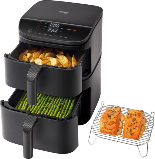 Cosori CAF-DC121-ADER Turbo Tower Air AirFryer Okos Forrólevegős sütő 10,8L 2630 Watt - Fekete
