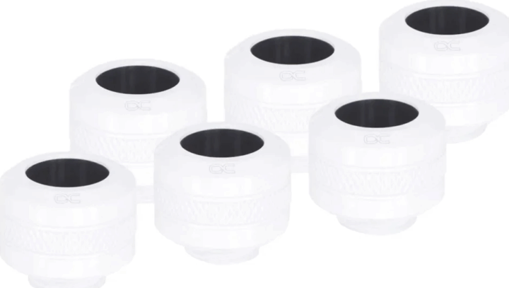Alphacool Eiszapfen PRO 13mm G1/4 keménycső csatlakozó Idom 6db - Fehér
