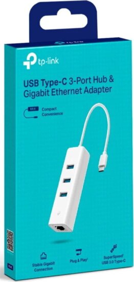 TP-Link UE330C USB-C HUB 3x USB-A + Gigabit Ethernet - Fehér TP-Link UE330C USB-C HUB 3x USB-A + Gigabit Ethernet - Fehér