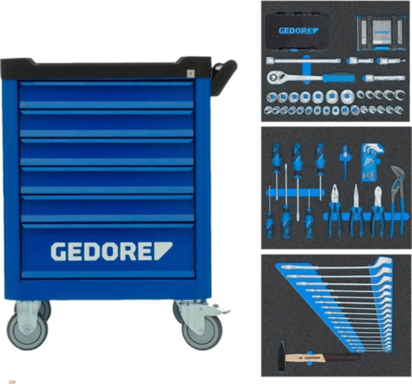 Gedore 3100197 Műhelykocsi + 172 db-os szerszámkészlet