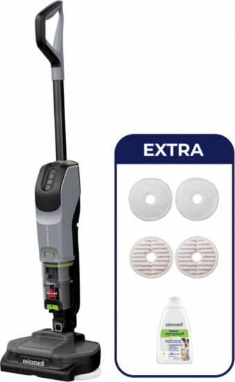 Bissell 3898N SpinWave VAC + Pet Pro Akkus porzsák nélküli Felmosó porszívó - Szürke / Fekete