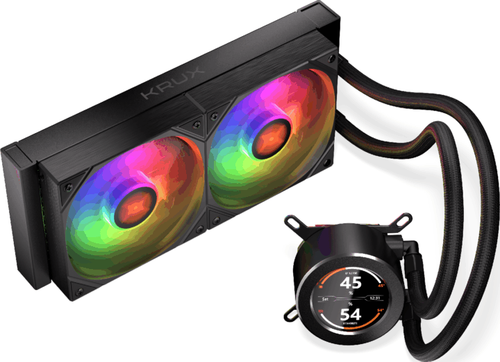 Krux HydroGlance 240 LCD PWM Univerzális CPU Vízhűtés - Fekete Krux HydroGlance 240 LCD PWM Univerzális CPU Vízhűtés - Fekete