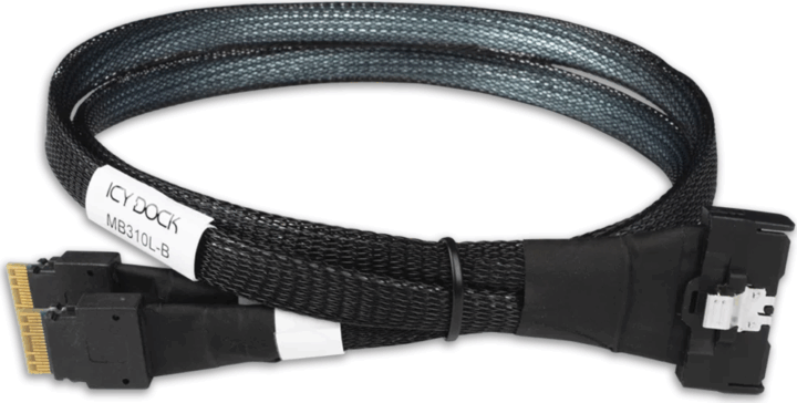 Icy Dock MB310L-B PCIe Kábel 0.5m (MCIO x8 SFF-TA-1016 - 2x SlimSAS x4 SFF-8654) Icy Dock MB310L-B PCIe Kábel 0.5m (MCIO x8 SFF-TA-1016 - 2x SlimSAS x4 SFF-8654)