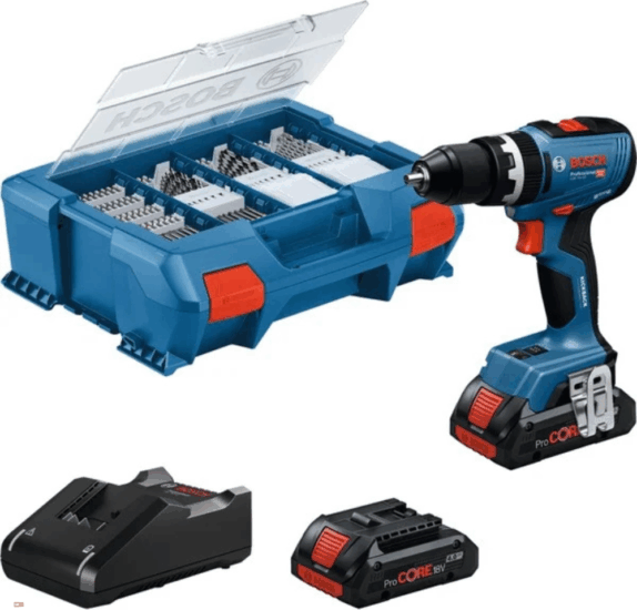 Bosch Akkus ütvefúró-csavarozó + 2 x 18V Akkumulátor + Koffer + 82 db-os szerszámkészlet