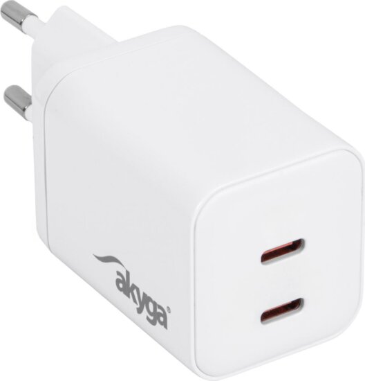 Akyga AK-CH-29 2x USB-C GaN Hálózati Gyorstöltő Adapter 45W