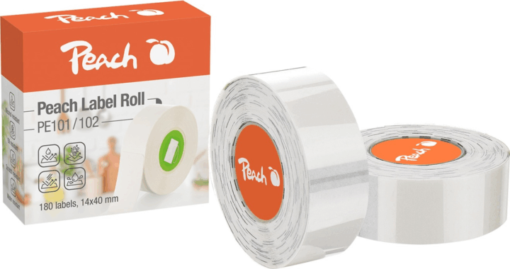 Peach PE102 14 x 40 mm Nyomtatható etikett címke - Átlátszó (180 címke/tekercs)