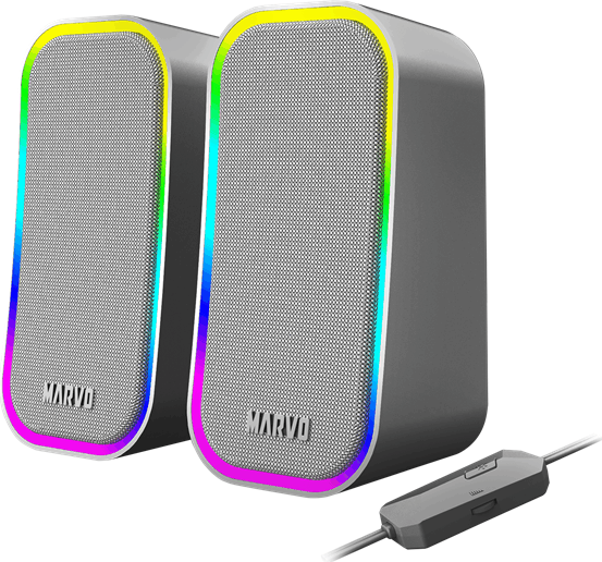 Marvo SG-285 GY Vezetékes USB-A RGB Gaming Hangszóró 6 Watt - Szürke Marvo SG-285 GY Vezetékes USB-A RGB Gaming Hangszóró 6 Watt - Szürke