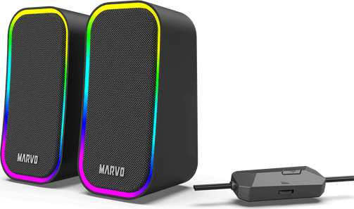 Marvo SG-285 Vezetékes USB-A RGB Gaming Hangszóró 6 Watt - Fekete Marvo SG-285 Vezetékes USB-A RGB Gaming Hangszóró 6 Watt - Fekete
