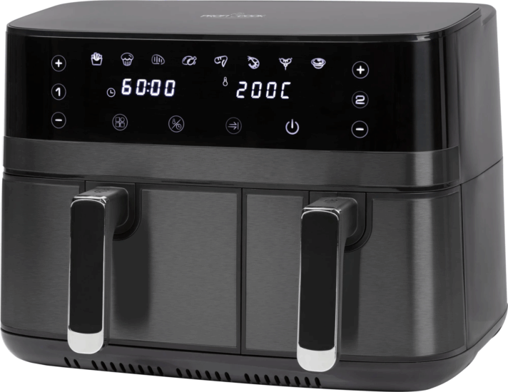 ProfiCook PC-FR 1295 H AirFryer Forrólevegős sütő 5,5 + 3,5L 2700 Watt - Fekete