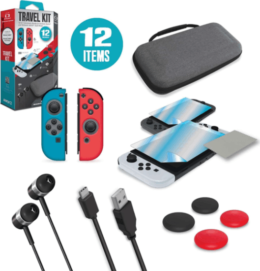 Hyperkin ARMOR3 Nintendo Switch/OLED Játékkonzol 12 részes Travel csomag - Piros/Kék
