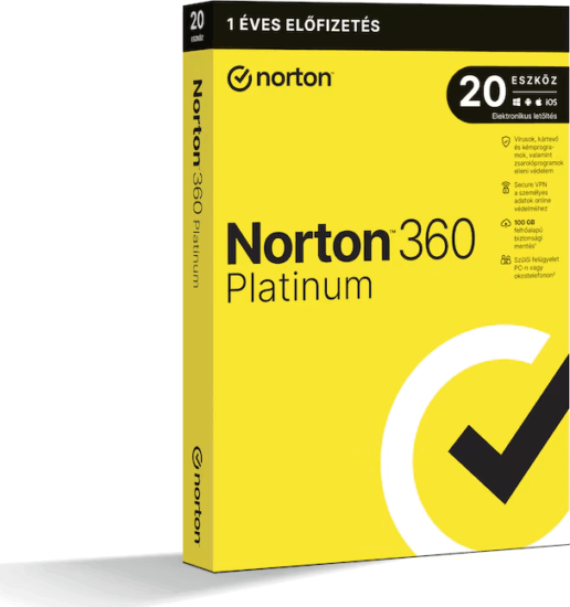 Norton 360 Platinum 100GB HUN Online vírusirtó szoftver (20 PC / 1 év) Norton 360 Platinum 100GB HUN Online vírusirtó szoftver (20 PC / 1 év)