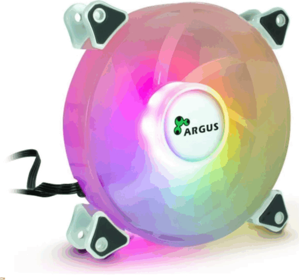 Inter-Tech Argus RS-061 PWM 120x120x25 RGB Rendszerhűtő ventilátor - Áttetsző