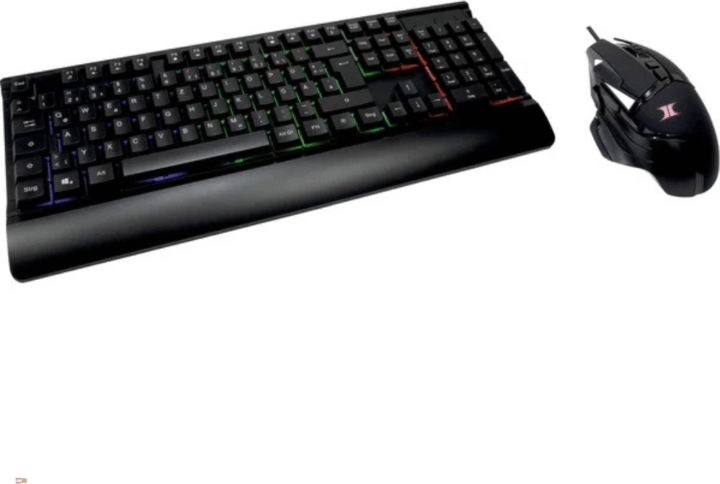 Inter-Tech KC-3000 Vezetékes Gamer Billentyűzet DE + Egér - Fekete