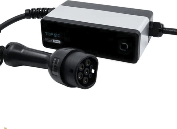 Shelly Portable EV TopAc Wallbox Elektromos autó fali töltő - Fehér / Fekete (11kW - 16A / 5m Type-2)