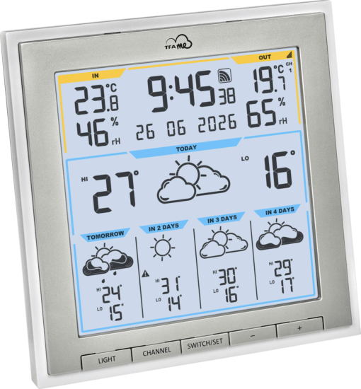 TFA 35.8105.10 ID-08 Vezeték nélküli Időjárás-állomás 1 külső szenzorral - Szürke TFA 35.8105.10 ID-08 Vezeték nélküli Időjárás-állomás 1 külső szenzorral - Szürke