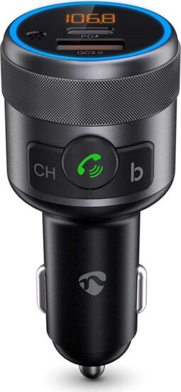 Nedis CATR3024BK Szivargyújtós Autós Bluetooth FM Transmitter - Fekete