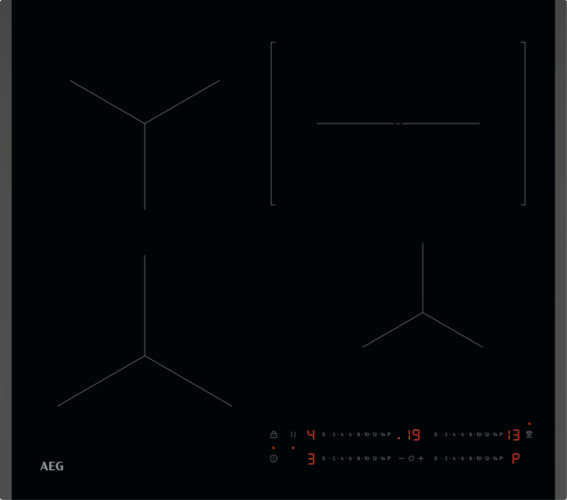 AEG TO64IC0CXB Beépíthető 4 zónás Indukciós Főzőlap 7200 Watt - Fekete