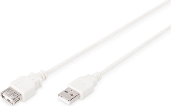 Digitus USB-A Apa - USB-A Anya 2.0 Hosszabbító Kábel 1,8m - Bézs