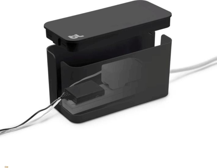 Bluelounge BLUCBM-BL Mini Kábelrendező doboz 23,3 x 10,5 x 11,7 cm - Fekete