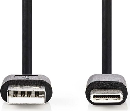 Nedis CCGL60601BK10 USB-A Apa 2.0 - USB-C Adat és Töltőkábel 5W 1m - Fekete