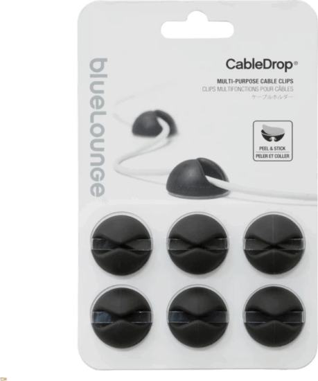 Bluelounge BLUCD-BL Kábelvezető csipesz (6db/csomag) - Fekete