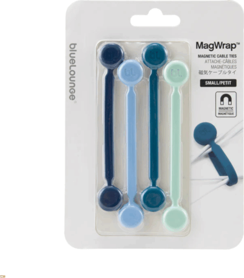 Bluelounge BLUMW4-BAST Mágneses kábel kötegelő 11,4cm (4db/csomag) - Kék