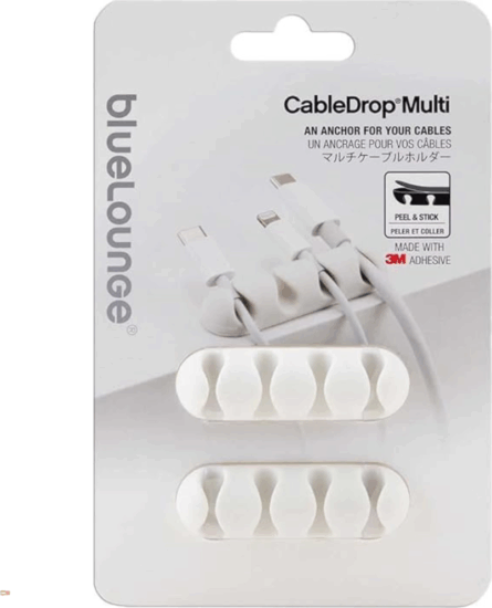 Bluelounge BLUCDMU-WH Öntapadós Kábelrendező csipesz 6,35 x 2,24 x 0,97 cm - Fehér