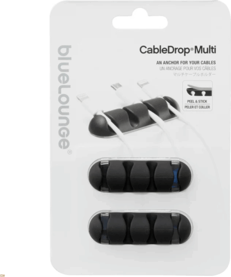 Bluelounge BLUCDMU-BL Öntapadós Kábelrendező csipesz 6,35 x 2,24 x 0,97 cm - Fekete