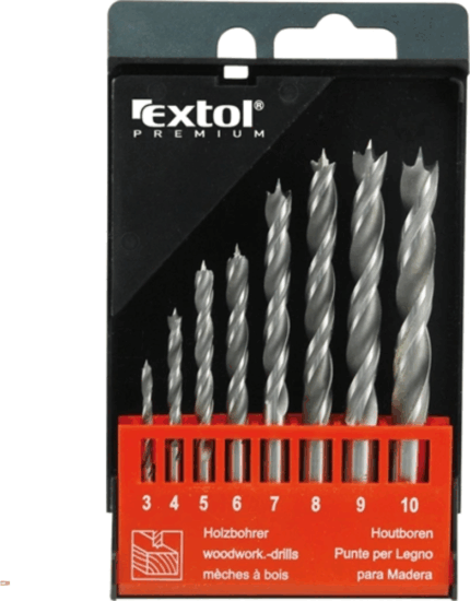 Extol Ø 3 - 10 mm Premium Hengeres Fafúró készlet (8db/csomag)