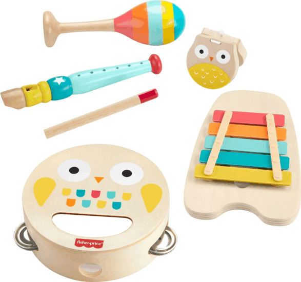 Fisher-Price 6 részes zenélő ajándékkészlet fa hangszerekkel Fisher-Price 6 részes zenélő ajándékkészlet fa hangszerekkel