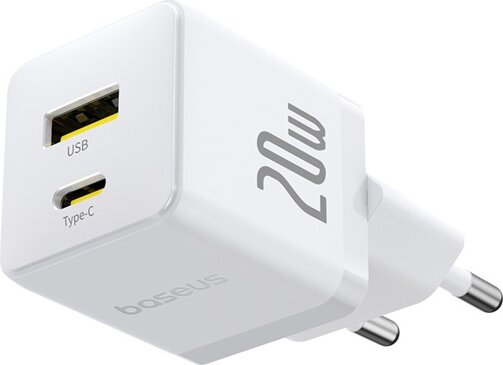 Baseus Palm USB-A / USB-C Hálózati Töltő Adapter 20W - Fehér Baseus Palm USB-A / USB-C Hálózati Töltő Adapter 20W - Fehér