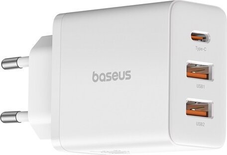 Baseus Cube USB-C / 2x USB-A Hálózati Gyorstöltő Adapter 30W - Fehér